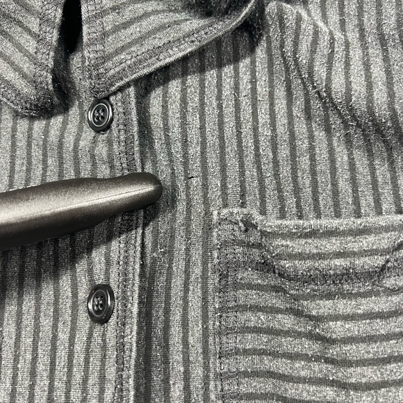 Diane Von Furstenberg DVF Concepts Top Button Down‎ Gray Striped Small Vintage - Picture 9 of 9